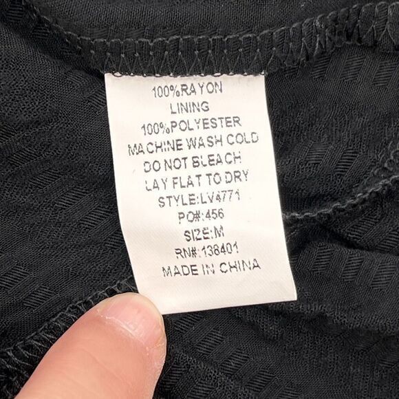 Talulah Mini Dress M Black Peasant Flutter Sleeves Elastic Shoulders Ruffle Hem - Picture 11 of 12